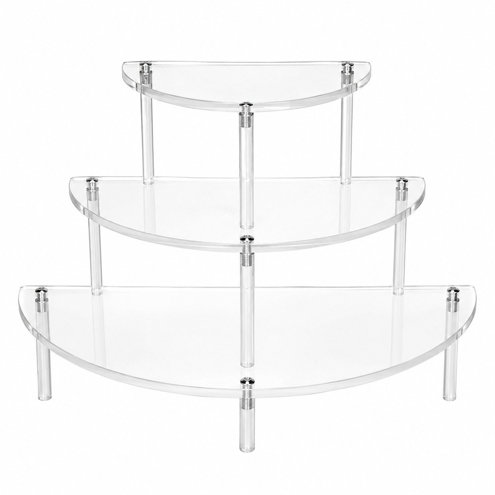 Acrylic Display Risers 2 Pack Clear Half Moon Tiered Stands Birthday Wedding P